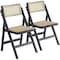 Isl Furnishings Ibiza Rattan Modern Folding Chair 2, Black, PR CH52DC-2PK-BLACK - alternate 1